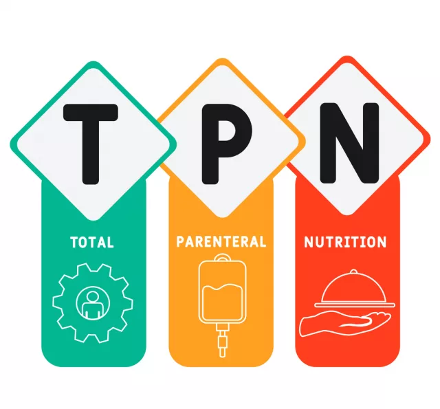 TPN - Total Parenteral Nutrition acronym to demonstrate tpn at home.